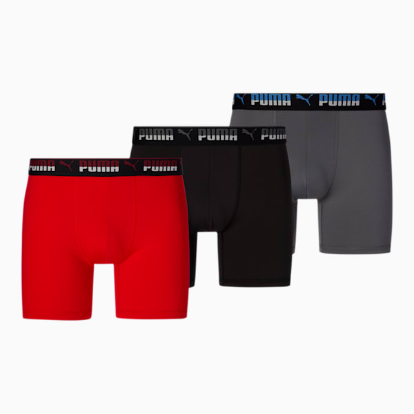 Men's Training Boxer Briefs [3 Pack], RED / BLACK, extralarge